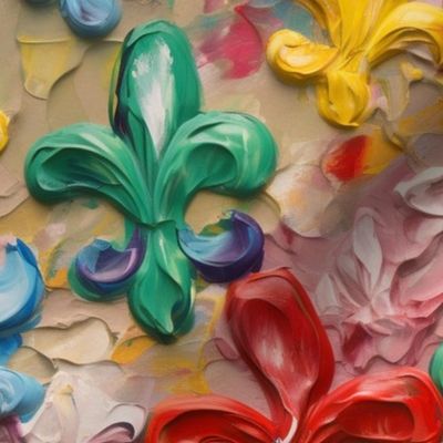 impasto fleur de lis texture