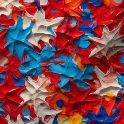 impasto fourth of july stars