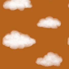 burnt orange and white clouds