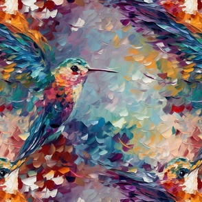 impasto hummingbird