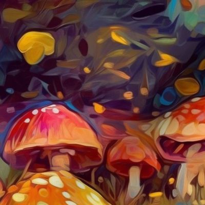 impasto mushrooms fairy land