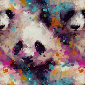 abstract impasto pandas