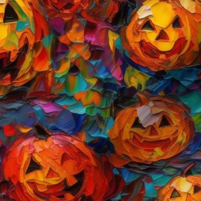 impasto pumpkins smile