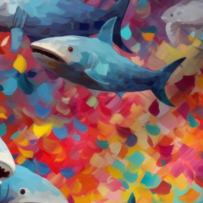 impasto sharks swim