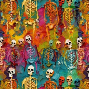impasto kawaii skeletons