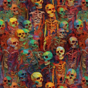 impasto skeleton party