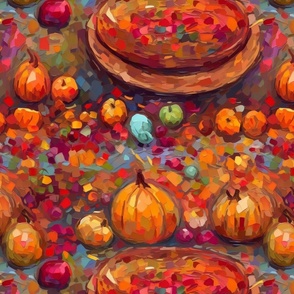 impasto harvest pumpkin and apples