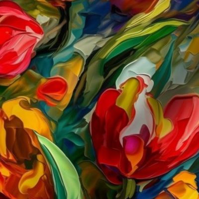impasto tulips 