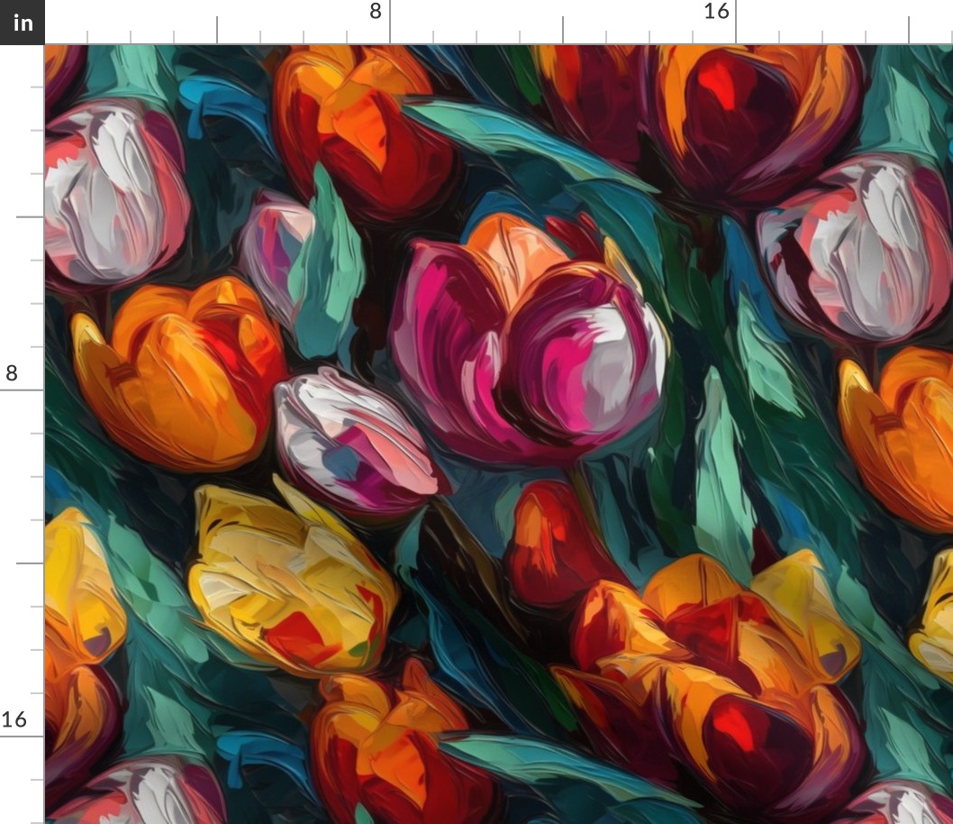 impasto tulips texture