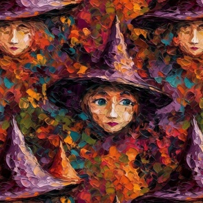 impasto witches and witch hats