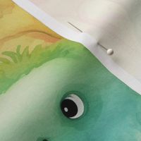 rainbow watercolor monster party