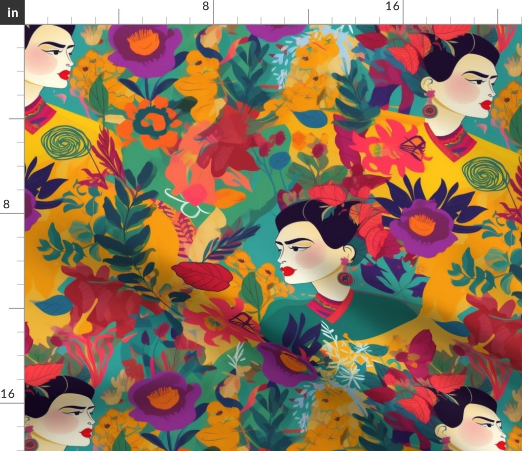 tropical floral folk art beauty