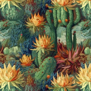 van gogh cactus desert landscape