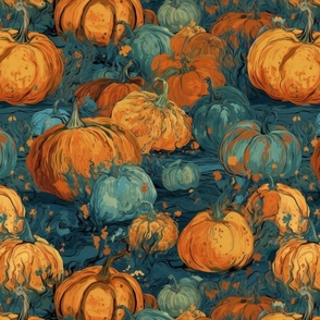van gogh pumpkins harvest