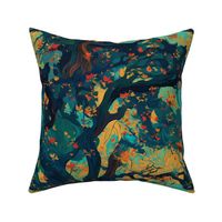 van gogh tree of life in blue