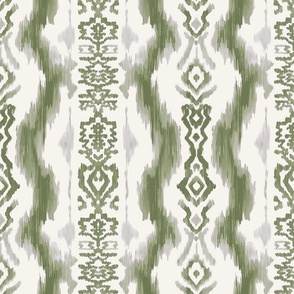 Ikat of the Orient Muted Olive