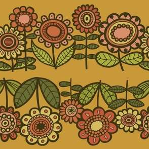70s Flowers (Gold)