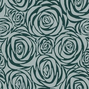 roses - green tones