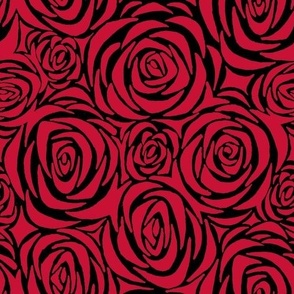 roses - red on black