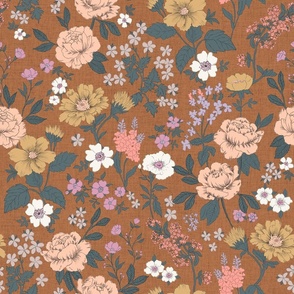 Stella Modern Vintage Floral Sienna LARGE