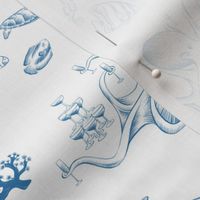 Marine Life Wedding Toile - Blue