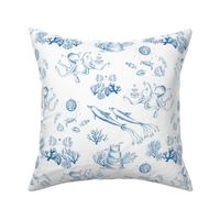 Marine Life Wedding Toile - Blue