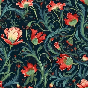 Intricate Elegance: Art Nouveau's Floral Delight