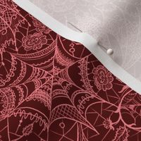 Spider Lace Goth in Vampire Crimson Red | Bats Roses Floral Gothic Spooky Scary Horror Halloween