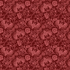 Spider Lace Goth in Vampire Crimson Red | Bats Roses Floral Gothic Spooky Scary Horror Halloween