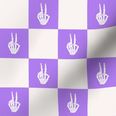 Halloween -Purple Checkered Skeleton Medium