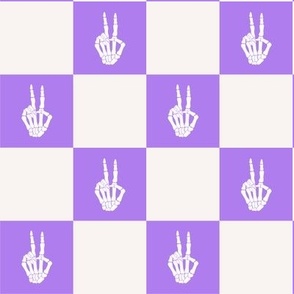 Halloween -Purple Checkered Skeleton Medium