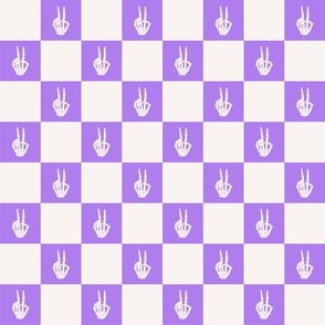 Halloween -Purple Checkered Skeleton Small