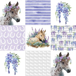 Purple Pony and Floral Patchwork