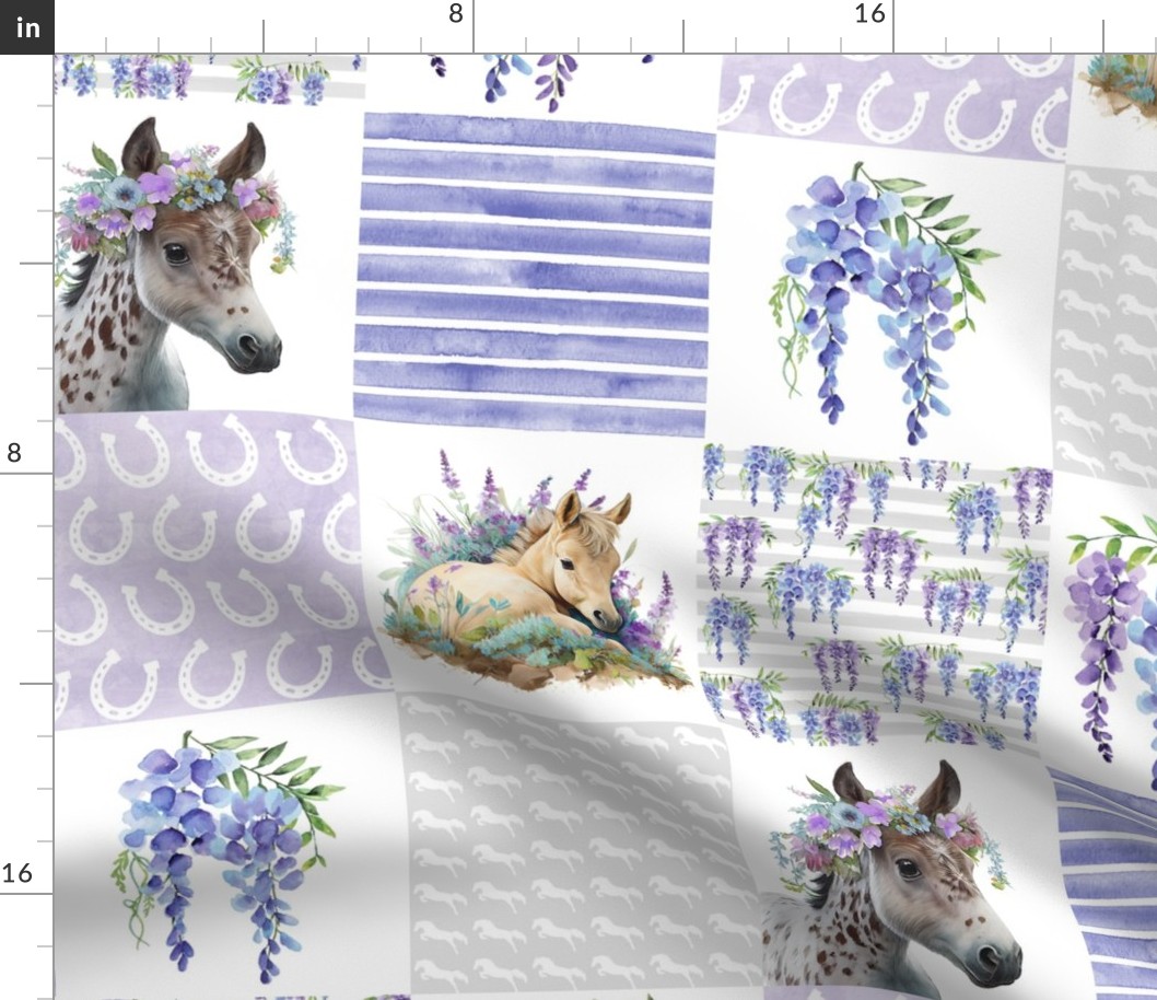 Purple Pony and Floral Patchwork