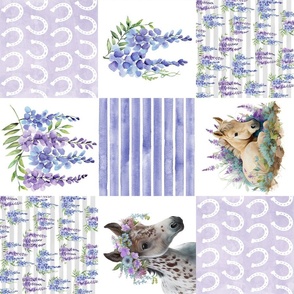 Purple Pony and Floral Patchwork Rotated