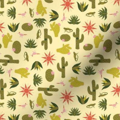 Desert Sun Cactus Garden, Buttercream Small Multidirectional