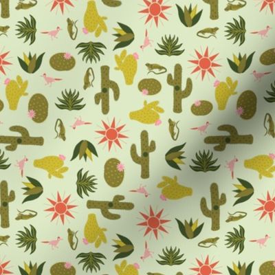 Desert Sun Cactus Garden, Soft Green Small Multidirectional
