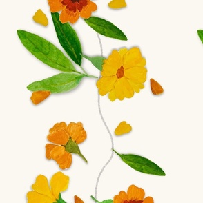Traditional Indian wedding decorations garlands of marigold and mango leaves