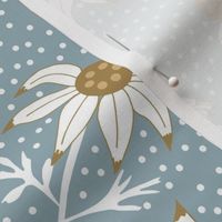 Wedding Boho Flannel Flowers in blue and wheat colors