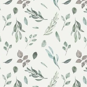 Leaves Botanicals Watercolor Seamless repeat pattern