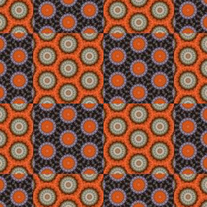 Pumpkin Pie Flowers Checkerboard