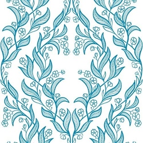 Something blue, floral lineart