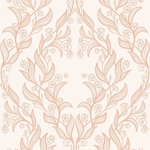 Floral lineart, pastel earth tones