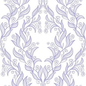 Floral lineart, lavender purple