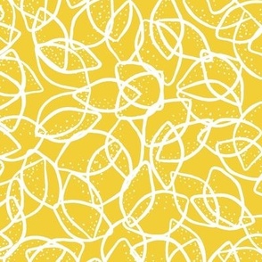 MEDIUM - Overlapping yellow lemons, white outline