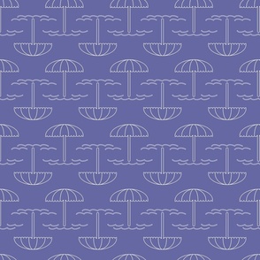 Day at the beach umbrella parasol sun - white on purple