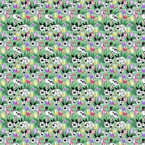Easter bunnies and tulips 4x4