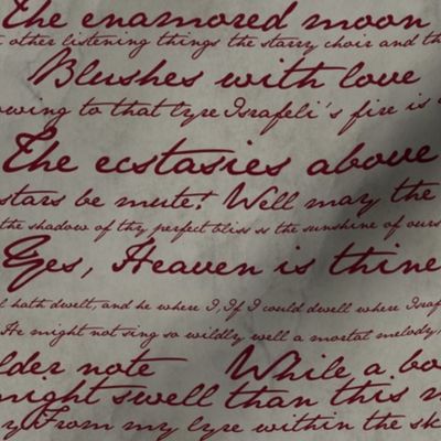 Edgar Allan Poe ~ Israfel ~ Poem in Blood Red on Parchment