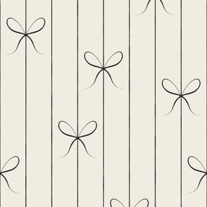bows _ creamy white_ raisin black 02 _ black and white delicate hand drawn stripe