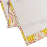 (L)  Tropical art deco welcome pineapples blush pink and yellow
